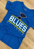 St Louis Blues Womens Blue Triblend Crew Neck Design Short Sleeve T-Shirt