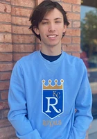 Kansas City Royals Mens Light Blue Coop Logo Long Sleeve Fashion Sweatshirt