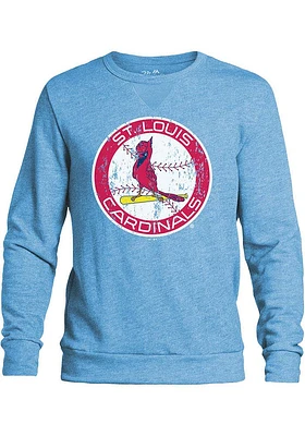 St Louis Cardinals Mens Light Blue Coop Logo Long Sleeve Fashion Sweatshirt
