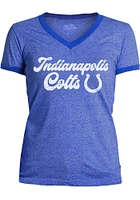 Indianapolis Colts Womens Blue Ringer Short Sleeve T-Shirt