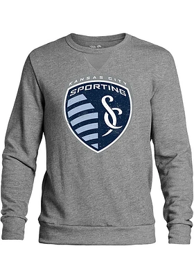 Sporting Kansas City Mens Grey Primary Long Sleeve Fashion Sweatshirt