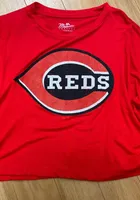 Cincinnati Reds Womens Red Script Triblend Short Sleeve T-Shirt