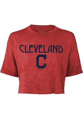Cleveland Guardians Womens Red Desdemona Short Sleeve T-Shirt