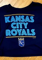 Kansas City Royals Womens Navy Blue Phosphate Short Sleeve T-Shirt