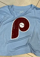 Philadelphia Phillies Womens Light Blue Triblend Short Sleeve T-Shirt