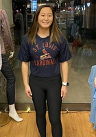 St Louis Cardinals Womens Navy Blue Field Goal Short Sleeve T-Shirt