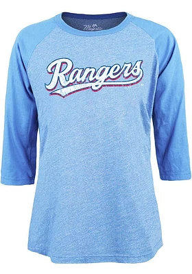 Texas Rangers Womens Light Blue Triblend LS Tee