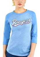Texas Rangers Womens Light Blue Triblend LS Tee