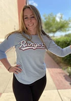 Texas Rangers Womens Light Blue Triblend LS Tee