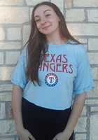 Texas Rangers Womens Light Blue Desdemona Short Sleeve T-Shirt