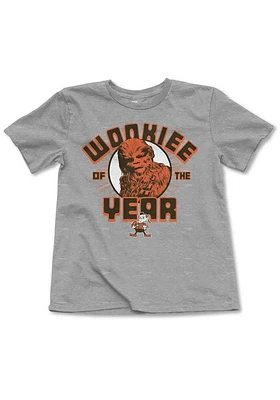 Junk Food Clothing Cleveland Browns Youth Grey Wookie of The Year Short Sleeve T-Shirt