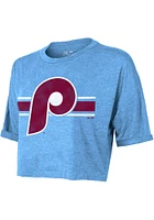 JT Realmuto Philadelphia Phillies Womens Light Blue Hard Hit Player T-Shirt