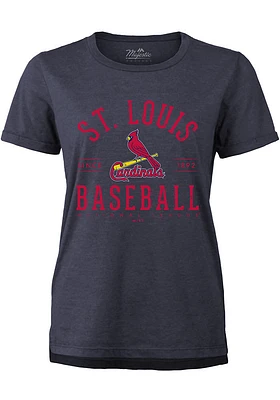 St Louis Cardinals Womens Navy Blue Boyfriend Style Short Sleeve T-Shirt