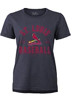 St Louis Cardinals Womens Navy Blue Boyfriend Style Short Sleeve T-Shirt