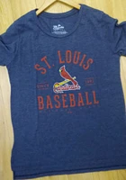 St Louis Cardinals Womens Navy Blue Boyfriend Style Short Sleeve T-Shirt