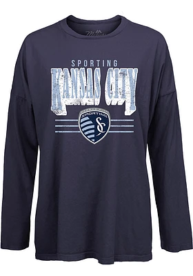 Sporting Kansas City Womens Navy Blue Bernard LS Tee