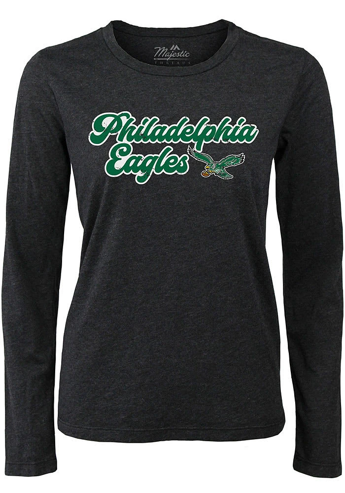 Philadelphia Eagles Womens Black Funky Town LS Tee