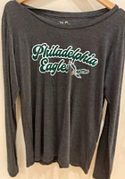 Philadelphia Eagles Womens Black Funky Town LS Tee