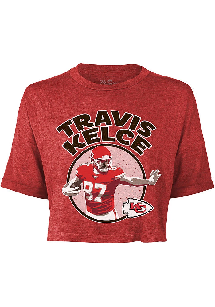 Travis Kelce Kansas City Chiefs Womens Red Player T-Shirt