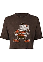 Brownie  Majestic Threads Cleveland Browns Womens Brown Throwback Short Sleeve T-Shirt