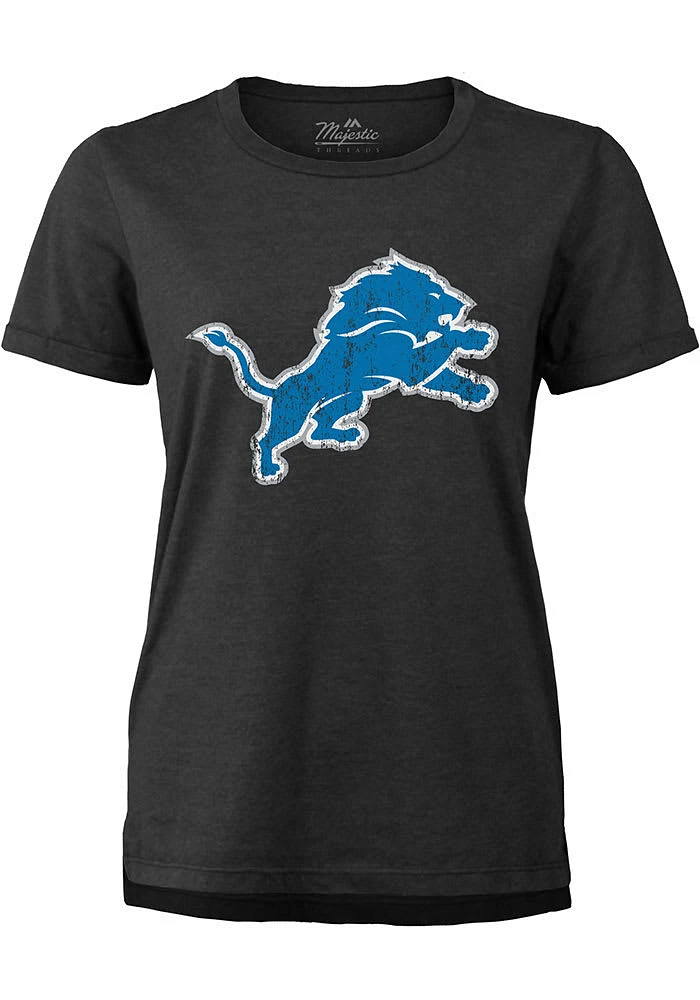 Detroit Lions Womens Black Primary Short Sleeve T-Shirt