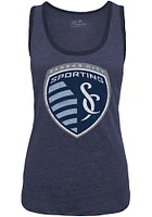 Sporting Kansas City Womens Navy Blue Contrast Tank Top