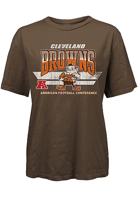 Cleveland Browns Womens Brown Vintage Short Sleeve T-Shirt