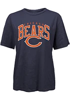Chicago Bears Womens Navy Blue Burble Short Sleeve T-Shirt