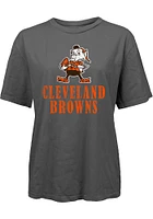 Cleveland Browns Womens Grey Rainbow Short Sleeve T-Shirt