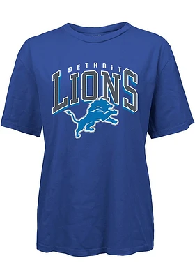 Detroit Lions Womens Blue Burble Short Sleeve T-Shirt