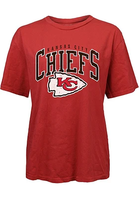Kansas City Chiefs Womens Red Burble Short Sleeve T-Shirt