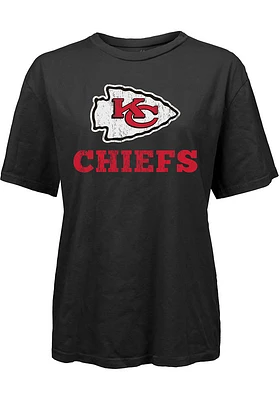 Kansas City Chiefs Womens Black Chunky Short Sleeve T-Shirt