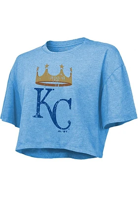 Kansas City Royals Womens Light Blue Alt Logo Short Sleeve T-Shirt