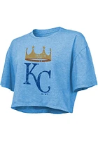 Kansas City Royals Womens Light Blue Alt Logo Short Sleeve T-Shirt