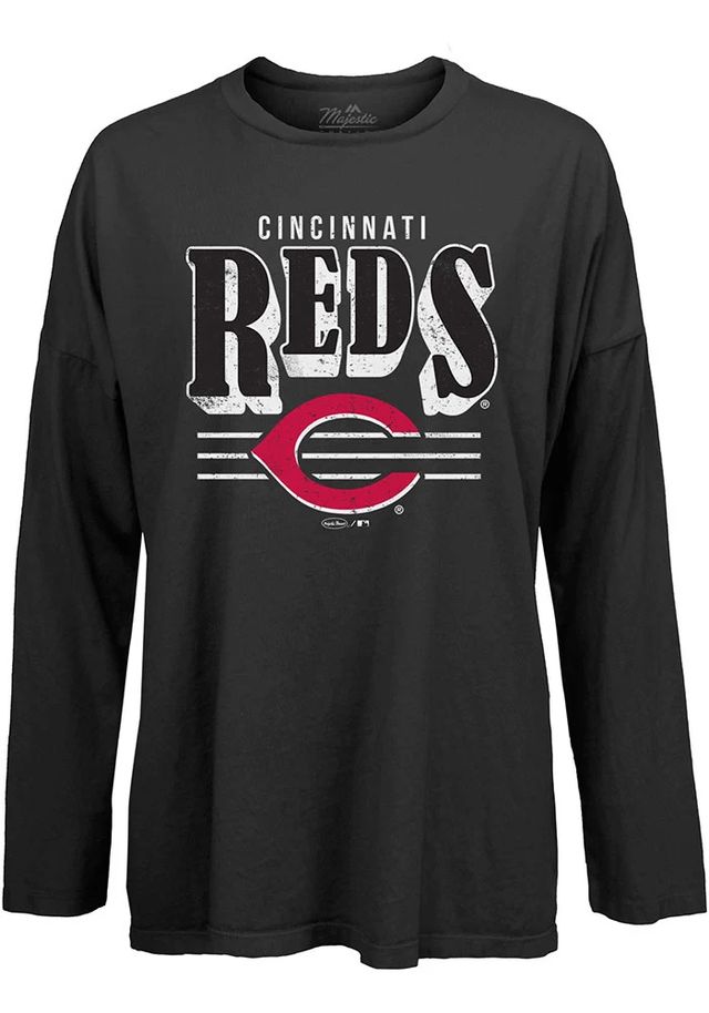 Cincinnati Reds Womens Black Bernard LS Tee