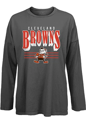 Cleveland Browns Womens Grey Bernard LS Tee
