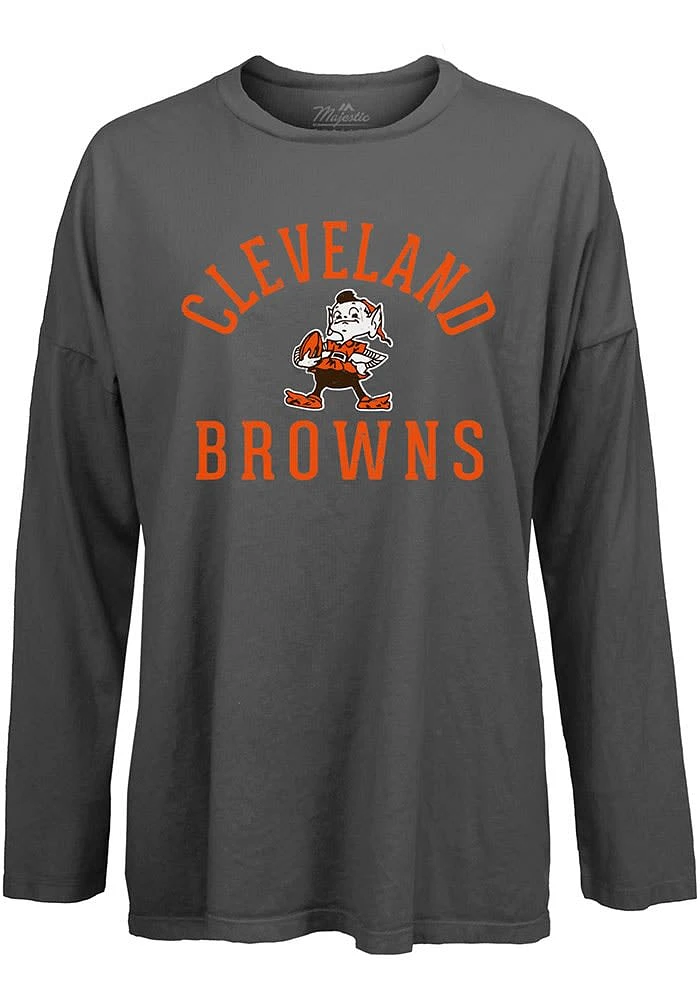 Cleveland Browns Womens Grey Field Goal LS Tee