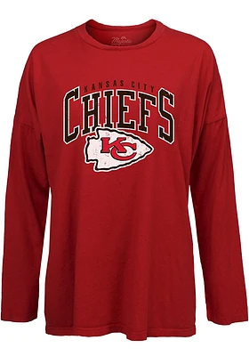 Kansas City Chiefs Womens Red Burple LS Tee