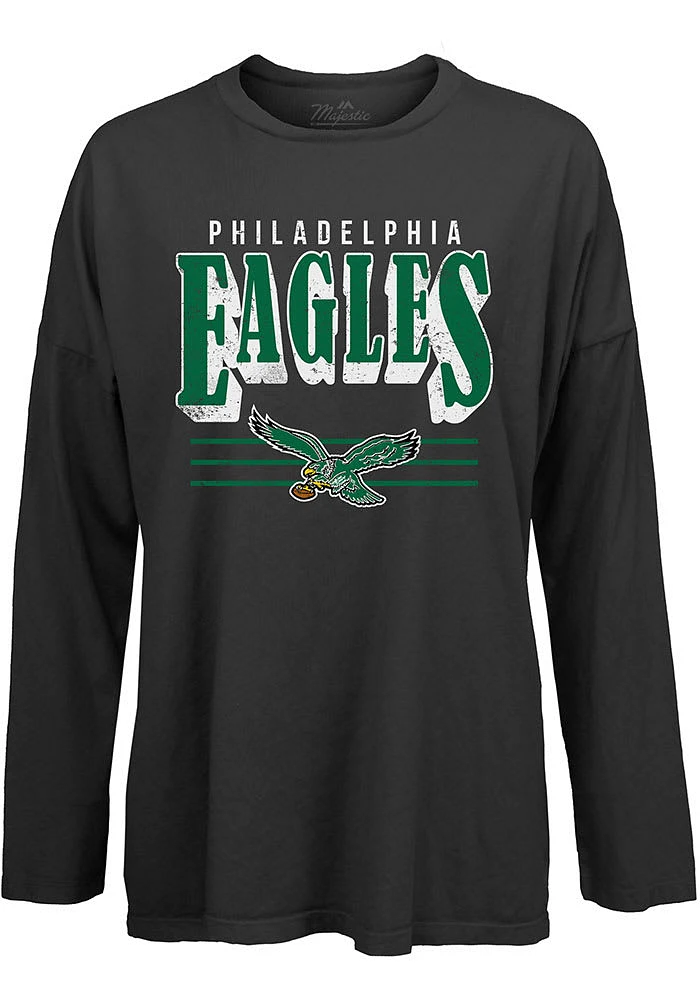 Philadelphia Eagles Womens Black Bernard LS Tee