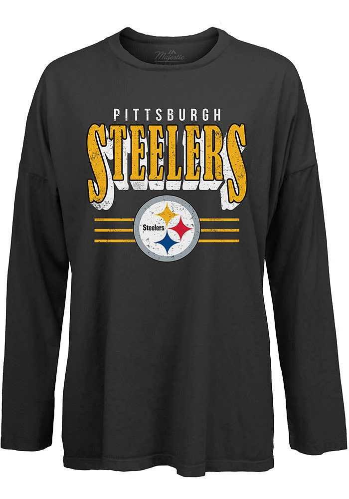 Pittsburgh Steelers Womens Black Bernard LS Tee