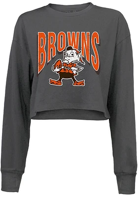 Cleveland Browns Womens Grey Minerva LS Tee
