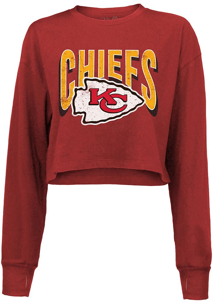 Kansas City Chiefs Womens Red Minerva LS Tee