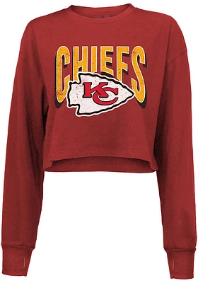 Kansas City Chiefs Womens Red Minerva LS Tee