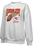 Kansas City Chiefs Womens White Bank Shot Crew Sweatshirt