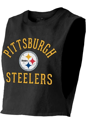 Pittsburgh Steelers Womens Black Field Goal Tank Top