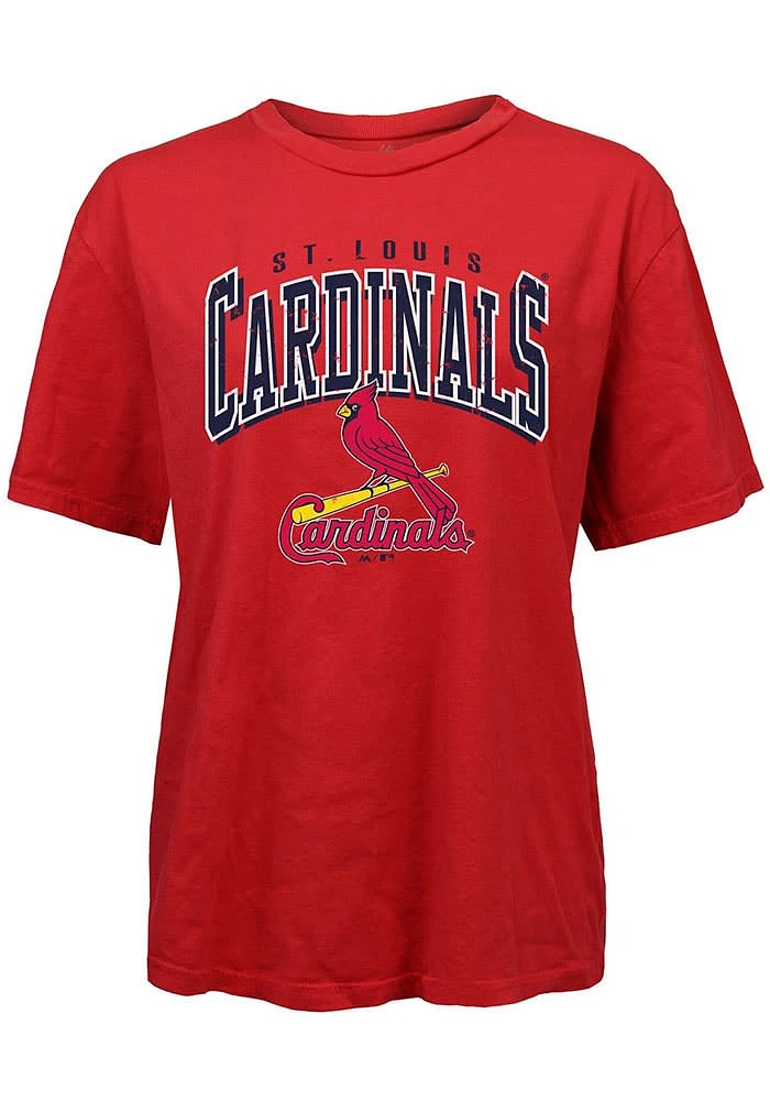 St Louis Cardinals Womens Red Burple Short Sleeve T-Shirt