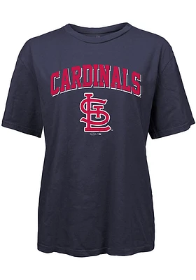 St Louis Cardinals Womens Navy Blue Archer Short Sleeve T-Shirt