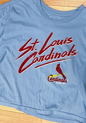 St Louis Cardinals Womens Light Blue Dirty Dribble Short Sleeve T-Shirt