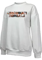 Cincinnati Bengals Womens White Floral Crew Sweatshirt