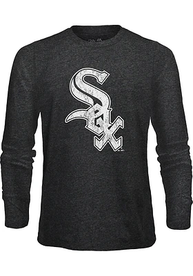 Chicago White Sox Black Primary Logo Long Sleeve Fashion T Shirt